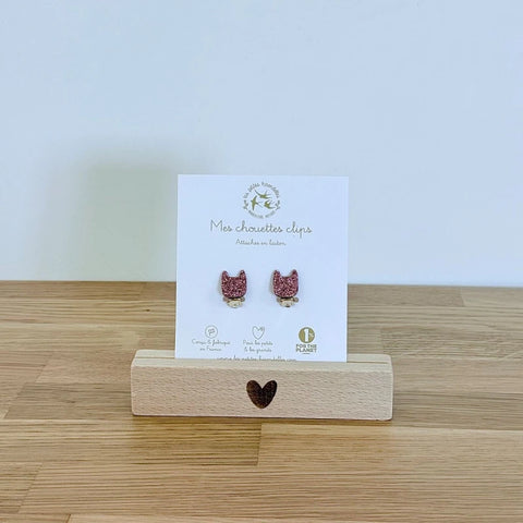 Boucles clips pailletées - Chats