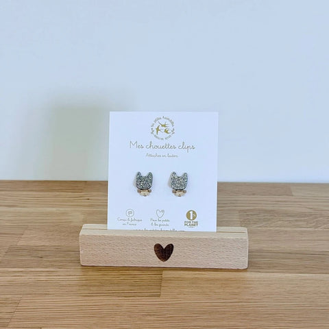 Boucles clips pailletées - Chats