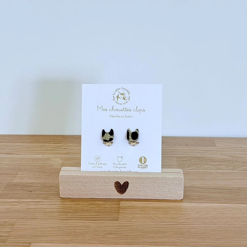 Boucles clips pailletées - Chats