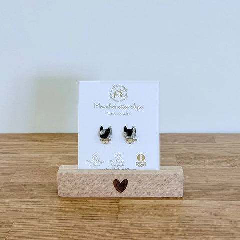 Boucles clips pailletées - Chats