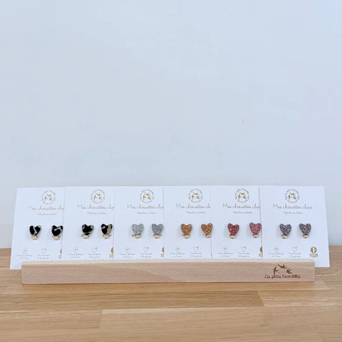 Boucles clips pailletées - Coeurs