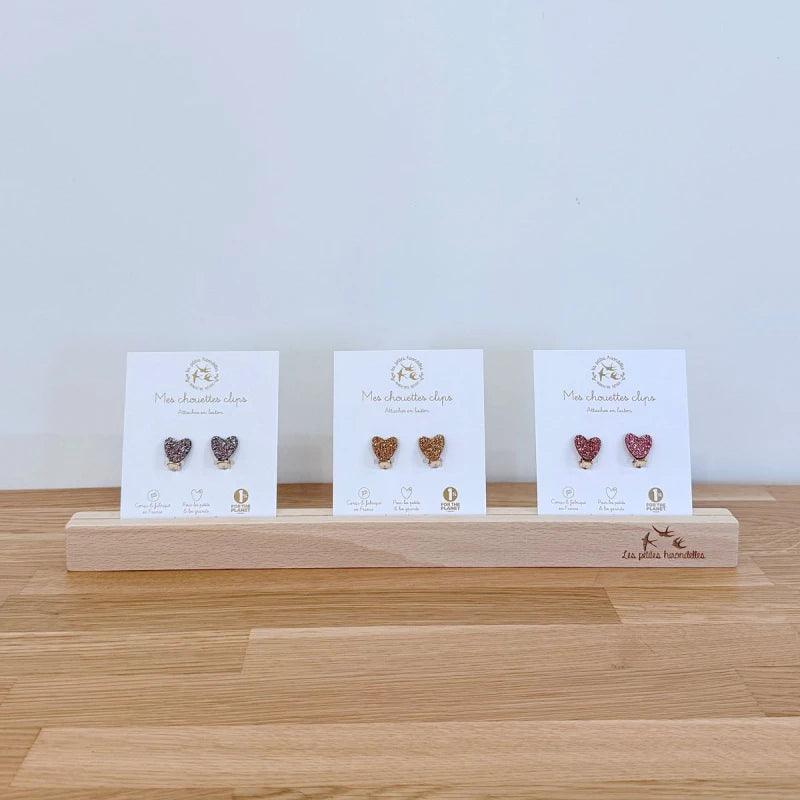 Boucles clips pailletées - Coeurs