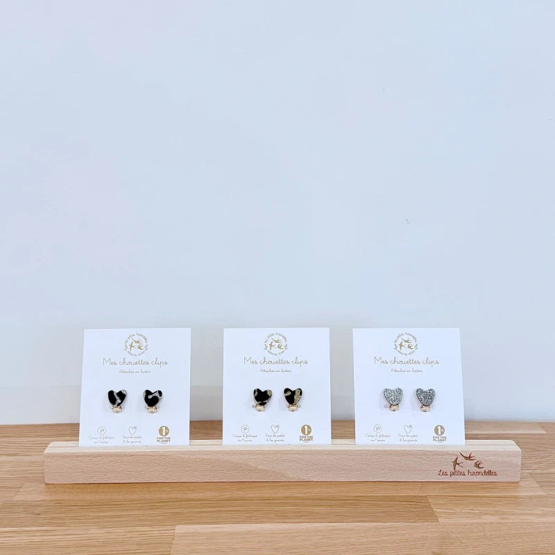 Boucles clips pailletées - Coeurs