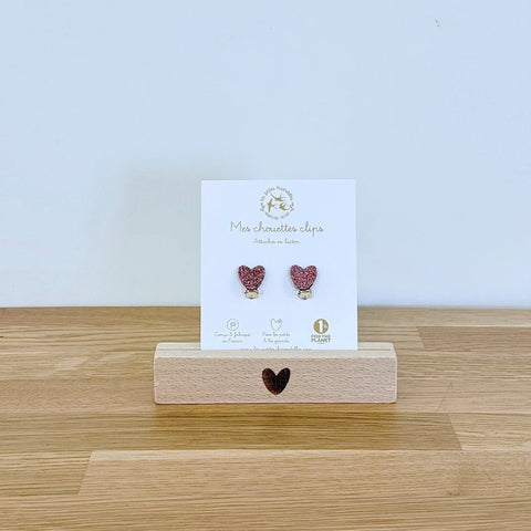 Boucles clips pailletées - Coeurs