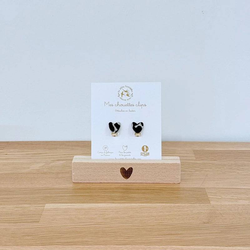 Boucles clips pailletées - Coeurs