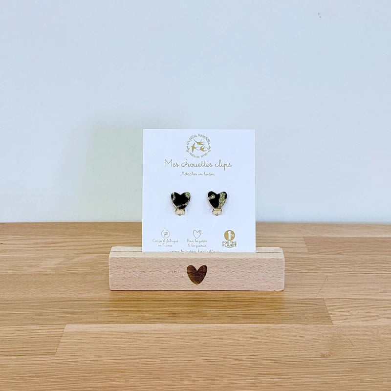 Boucles clips pailletées - Coeurs