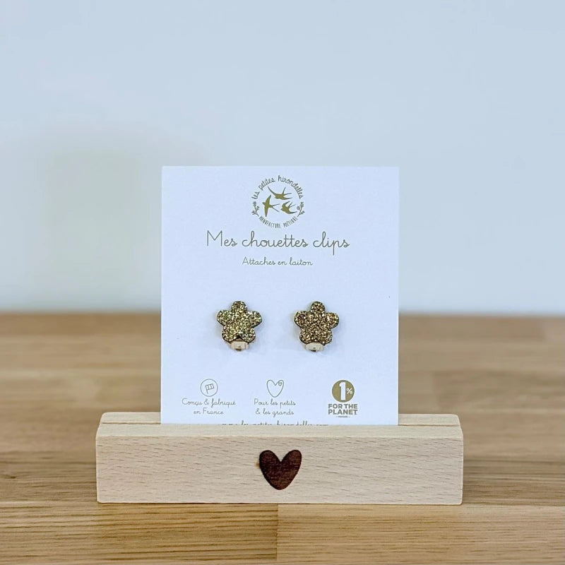 Boucles clips pailletées - Fleurs