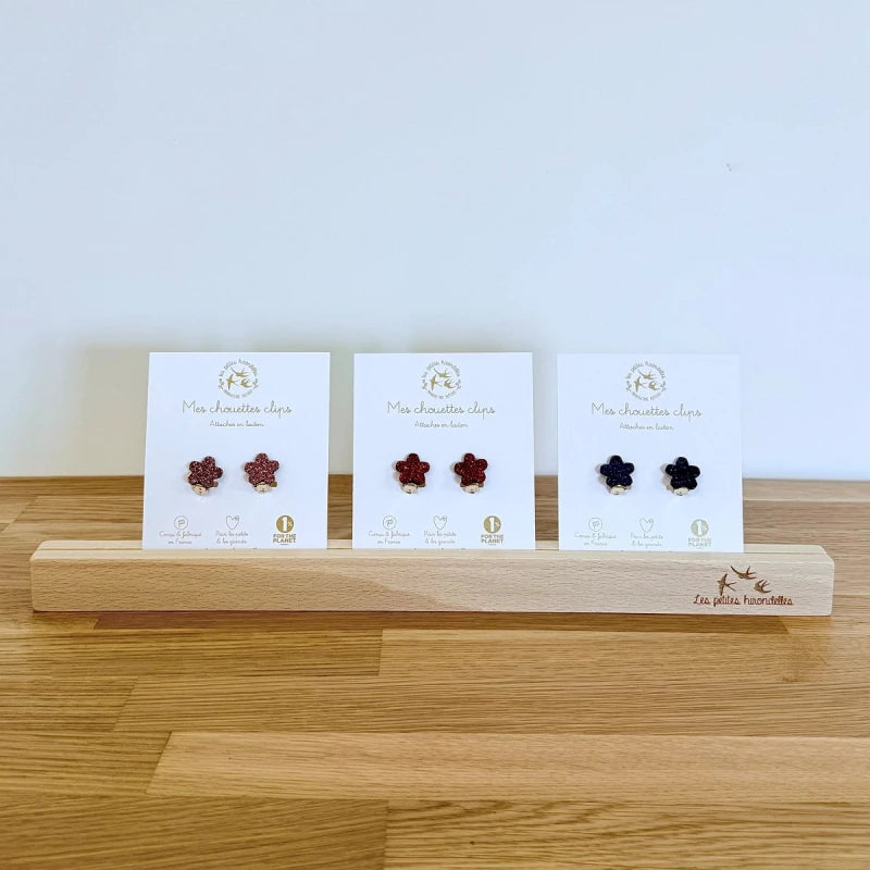 Boucles clips pailletées - Fleurs