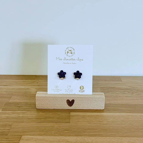 Boucles clips pailletées - Fleurs