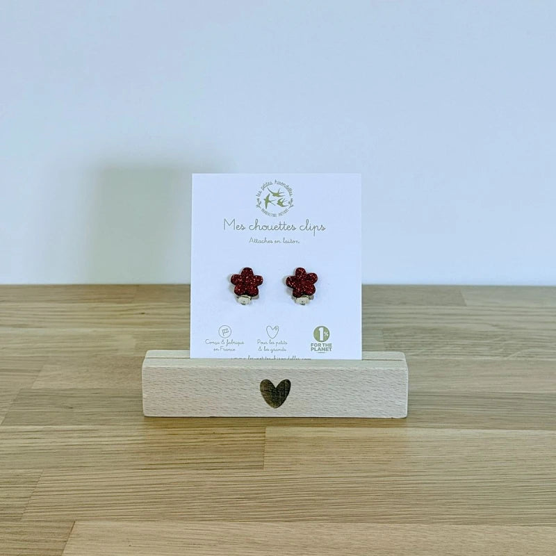Boucles clips pailletées - Fleurs