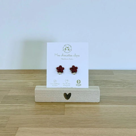 Boucles clips pailletées - Fleurs