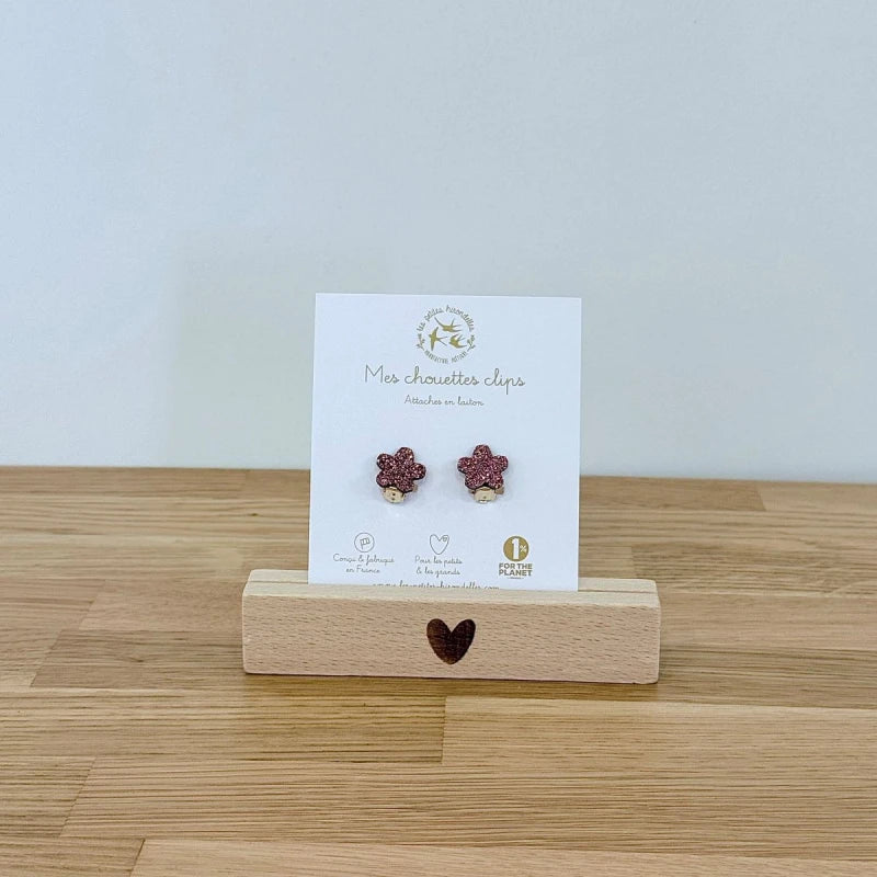 Boucles clips pailletées - Fleurs