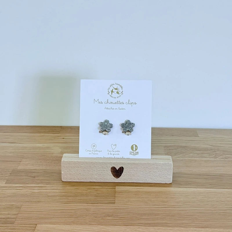 Boucles clips pailletées - Fleurs