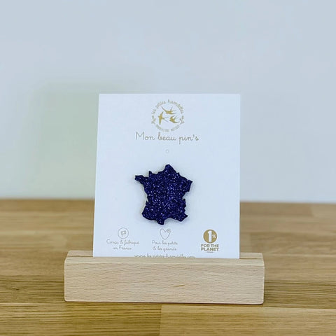 Pin's feutrine pailletée - France