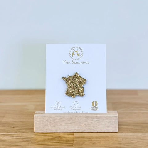 Pin's feutrine pailletée - France