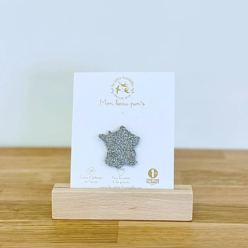 Pin's feutrine pailletée - France