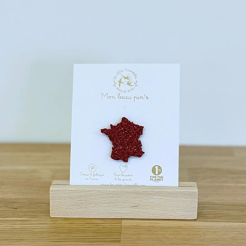 Pin's feutrine pailletée - France