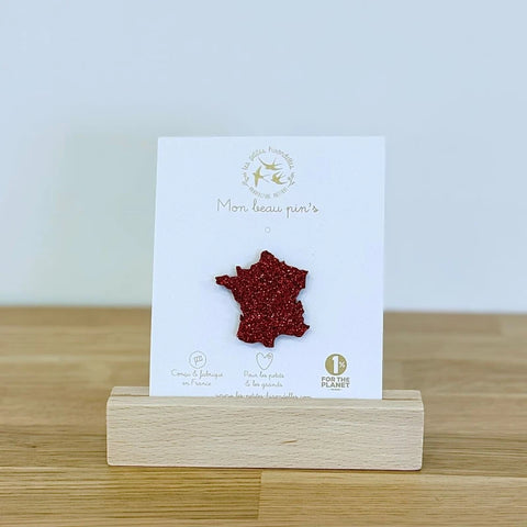 Pin's feutrine pailletée - France