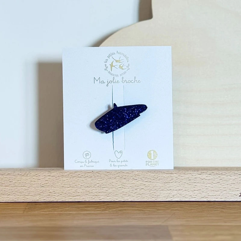 Broche feutrine pailletée - Béret