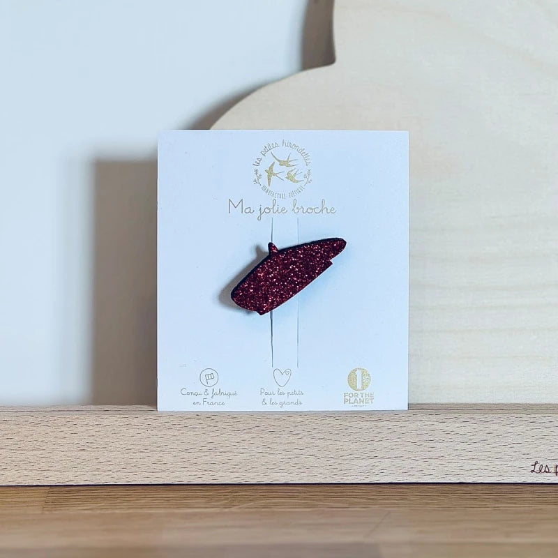 Broche feutrine pailletée - Béret