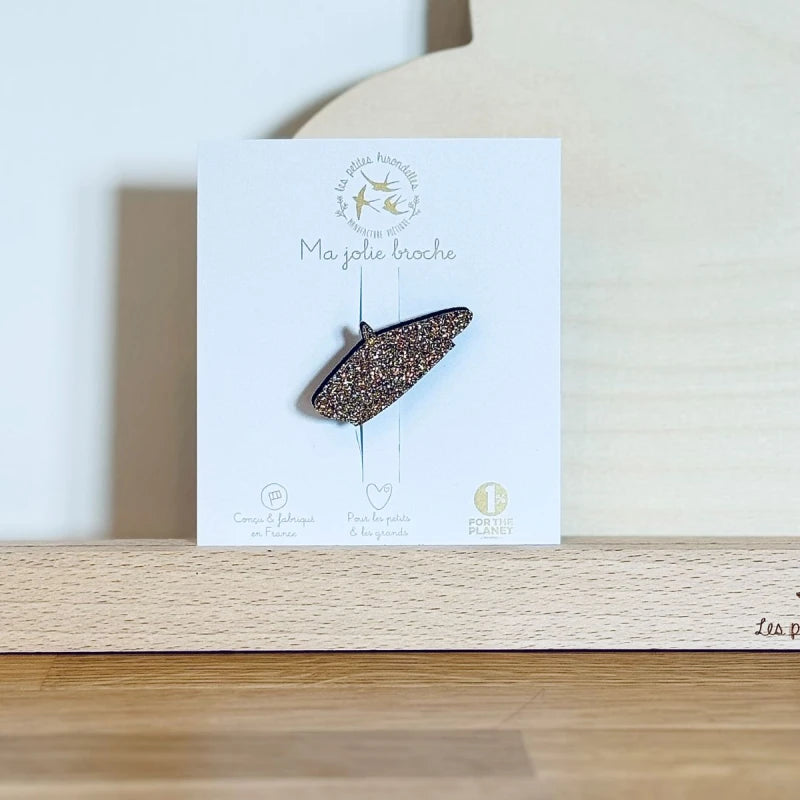 Broche feutrine pailletée - Béret