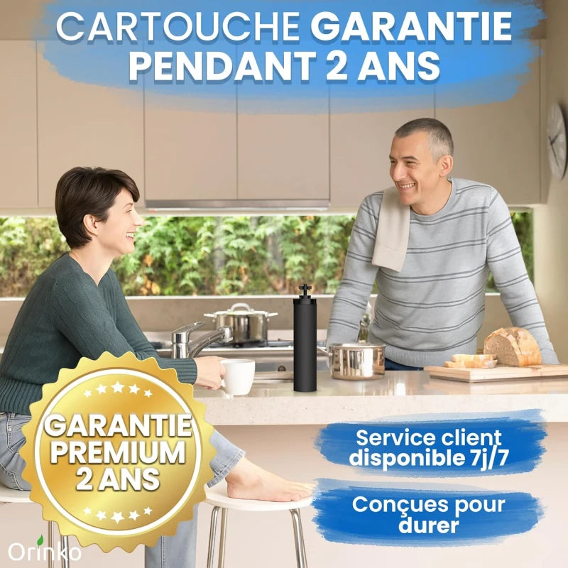 Cartouche filtrante pour filtre à gravité x1