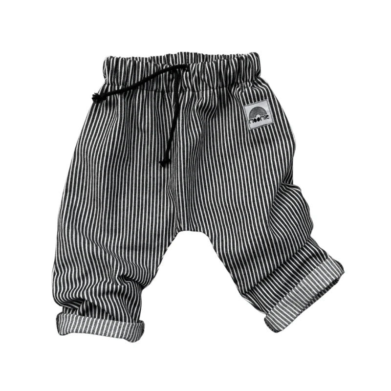 Pantalon jean rayé noir et blanc - Moomie
