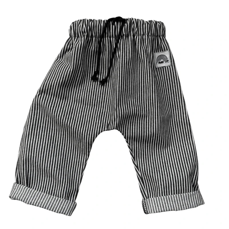 Pantalon jean rayé noir et blanc - Moomie
