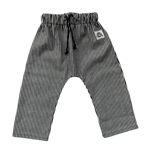 Pantalon jean rayé noir et blanc - Moomie