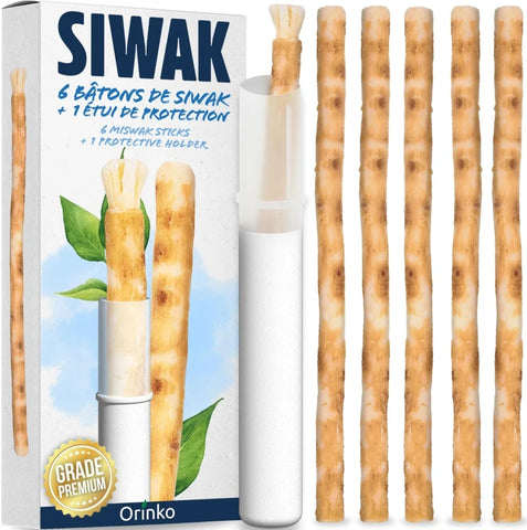Bâtons de Siwak x6 + 1 Étui de Protection – Brosse à Dents 100% Naturelle