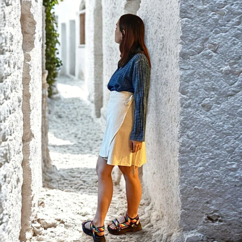 Jupe courte en coton | Taille unique ajustable