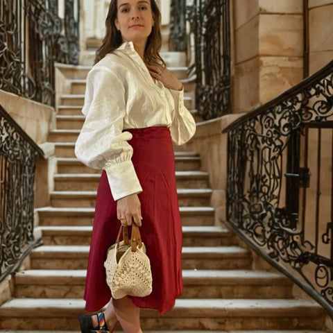 Jupe longue en coton | Taille unique ajustable