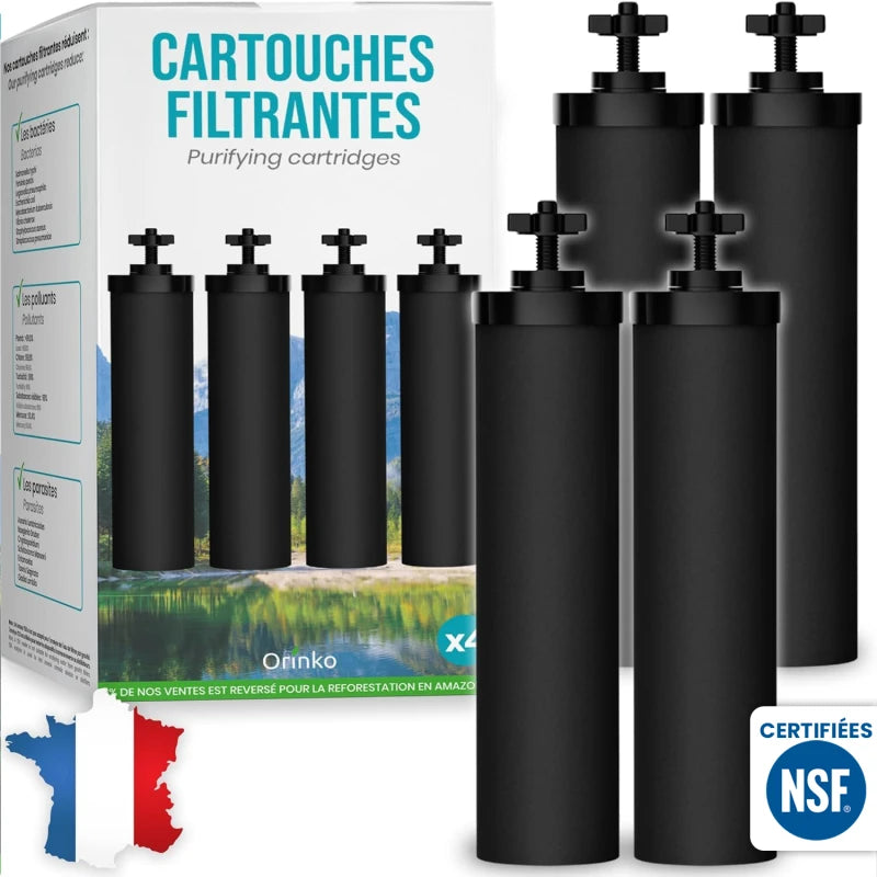 Cartouches filtrantes pour filtre à gravité x4