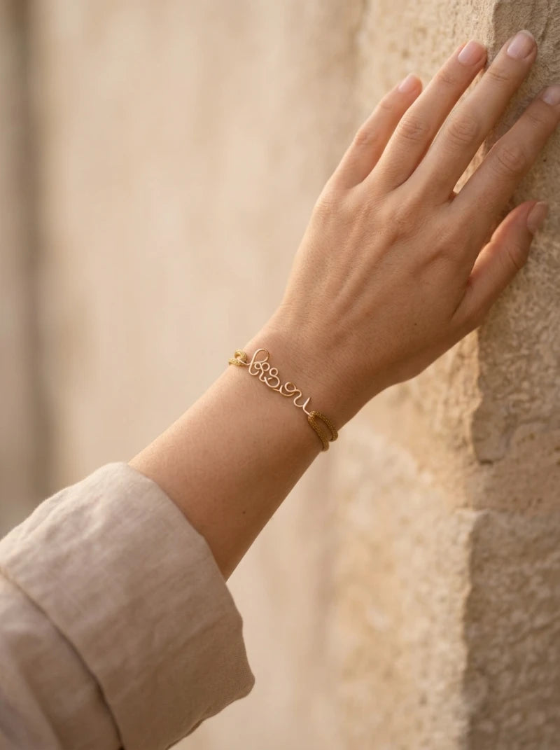 Bracelet Cordon Personnalisé – Gold filled 14k