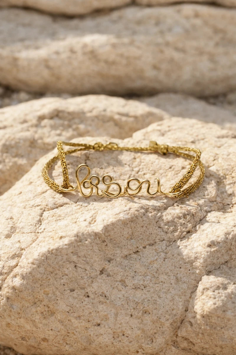 Bracelet Cordon Personnalisé – Gold filled 14k