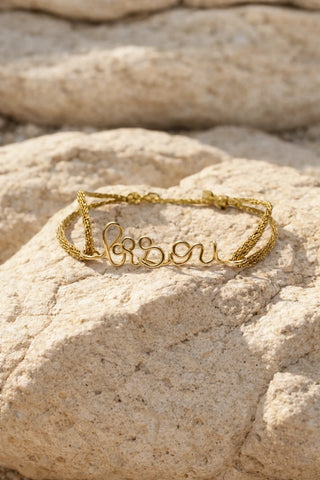 Bracelet Cordon Personnalisé – Gold filled 14k