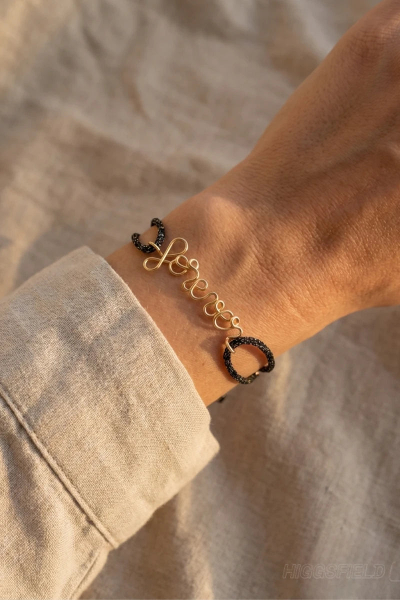 Bracelet Cordon Personnalisé – Gold filled 14k