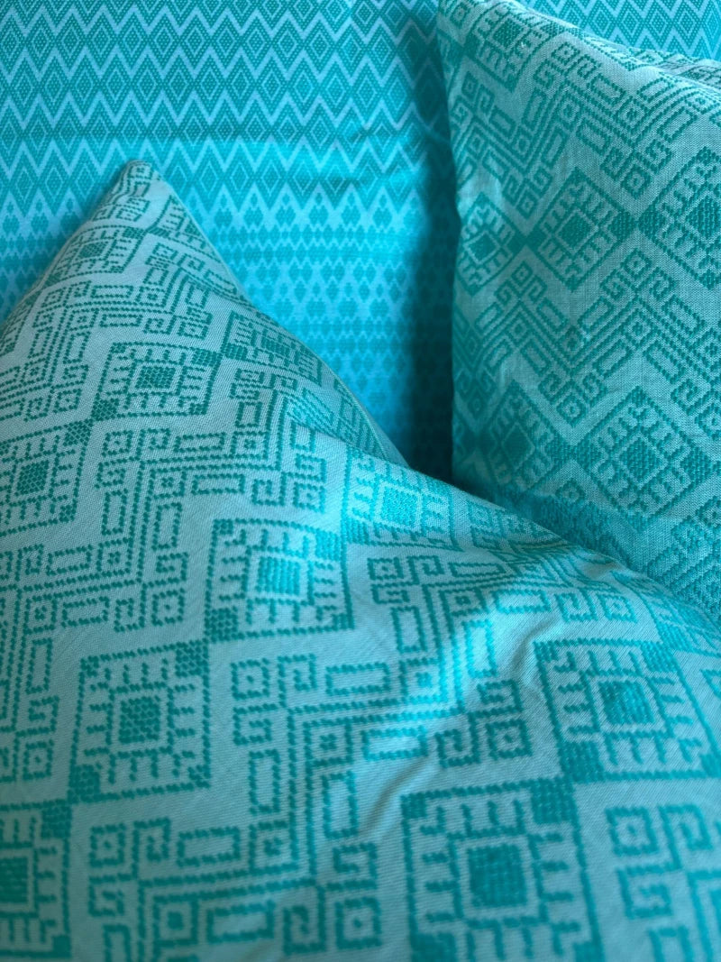 Housse de coussin Kachin turquoise