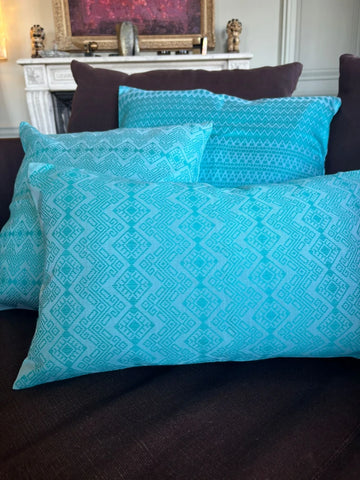 Housse de coussin Kachin turquoise