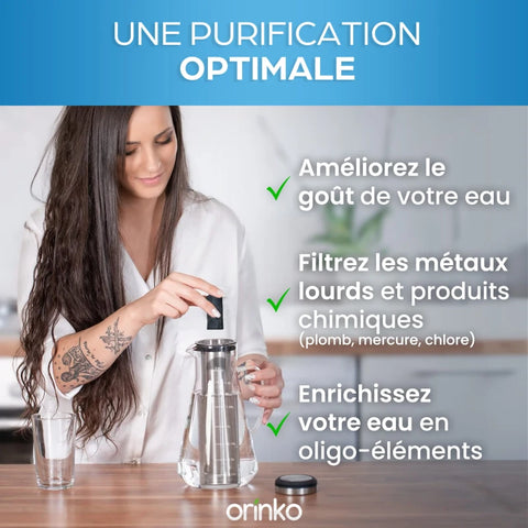 Kit de Purification d'Eau : Carafe 1.6L et Binchotan de Kishu