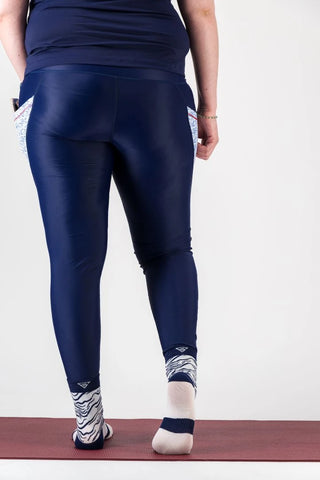 Legging de sport femme ecoresponsable "Nouvelle Vague"- Technique, poches et taille haute