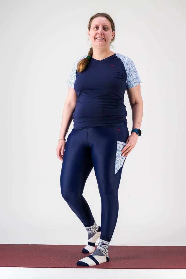 T shirt sport femme col V "Nouvelle Vague" - Technique, féminin et recyclé, écoresponsable