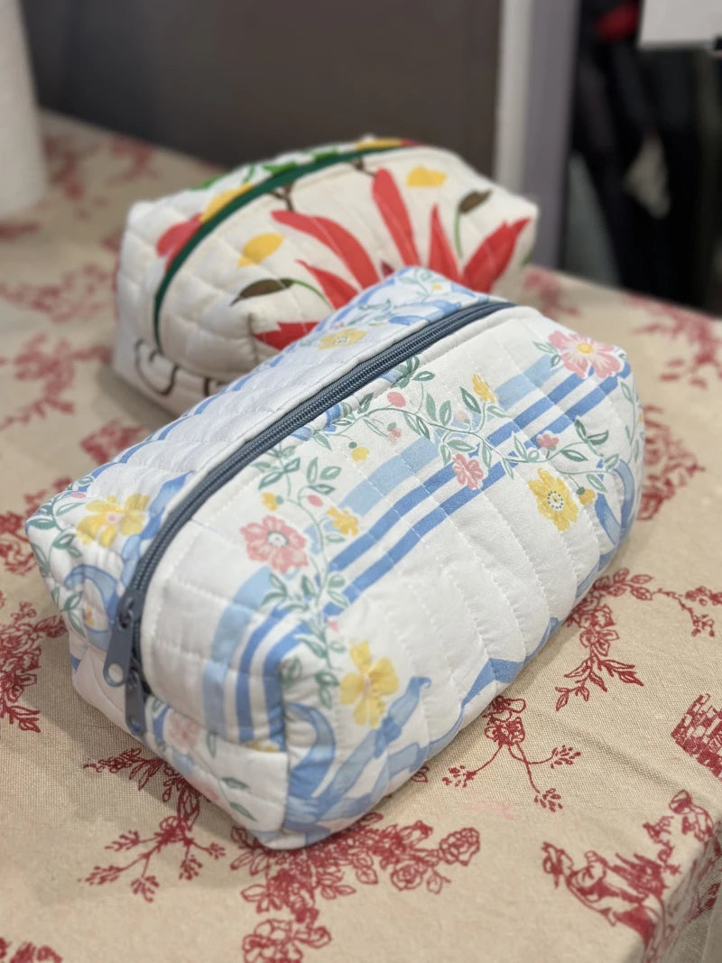 Grande trousse de toilette en tissus recyclés