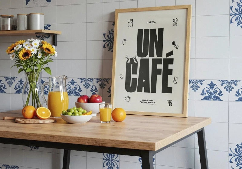 D'abord, un café | Affiche typographique