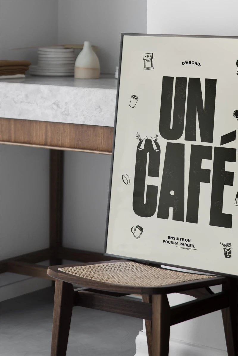 D'abord, un café | Affiche typographique
