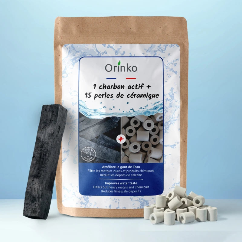 Charbon actif 100% français x1 et 15 perles de céramique