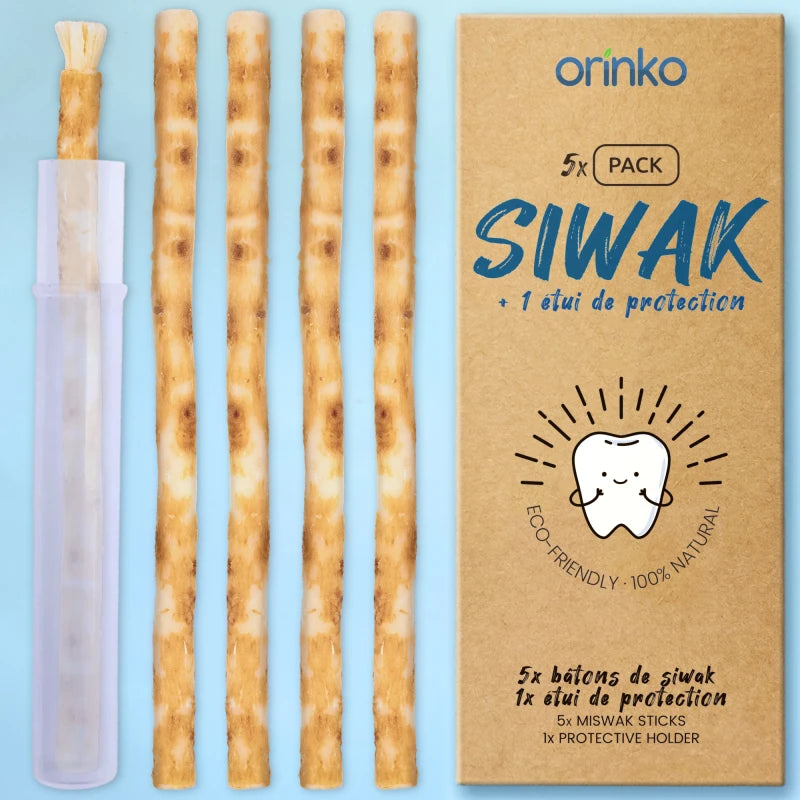 Bâtons de Siwak x5 + Étui de protection - Brosse à Dents 100% Naturelle