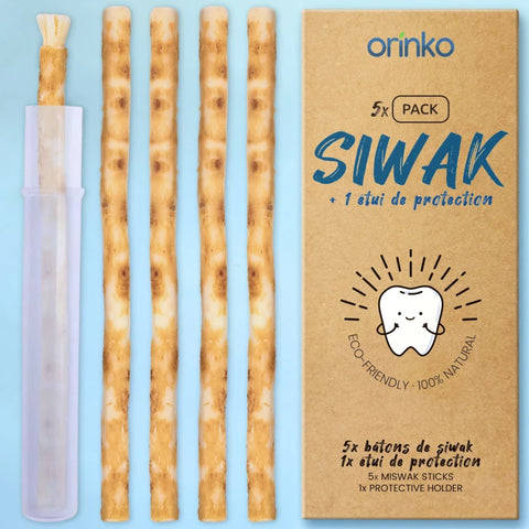 Bâtons de Siwak x5 + Étui de protection - Brosse à Dents 100% Naturelle