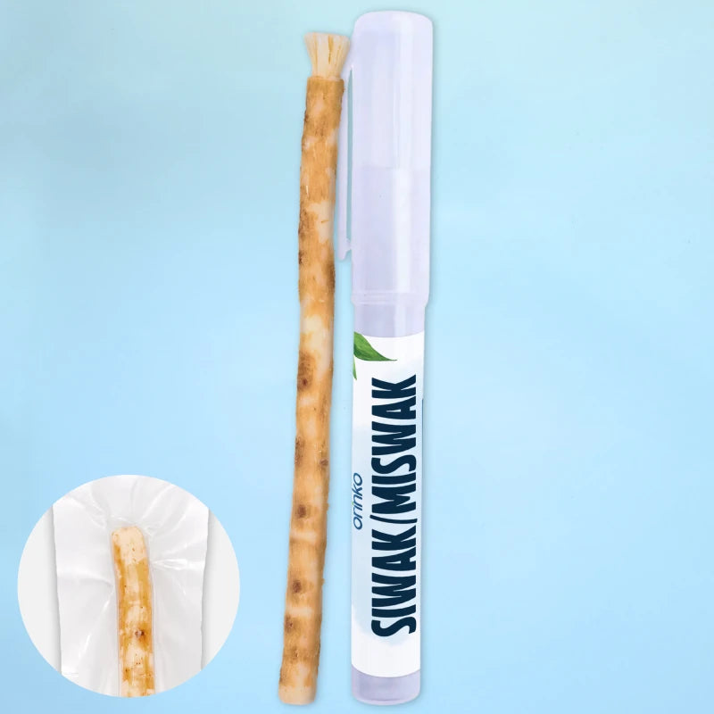 1 Bâton de Siwak avec Étui de protection – Brosse à Dents 100% Naturelle – Nettoyant, Désinfectant et Blanchissant - Écologique, Biodégradable et Végan – Ebook Offert