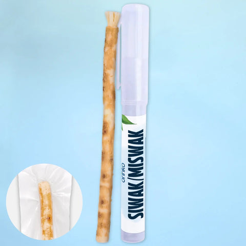 1 Bâton de Siwak avec Étui de protection – Brosse à Dents 100% Naturelle – Nettoyant, Désinfectant et Blanchissant - Écologique, Biodégradable et Végan – Ebook Offert